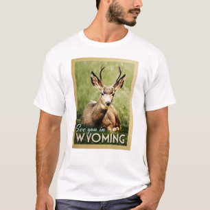 Camiseta Vemo-Nos No Wyoming - Stag Deer Willife
