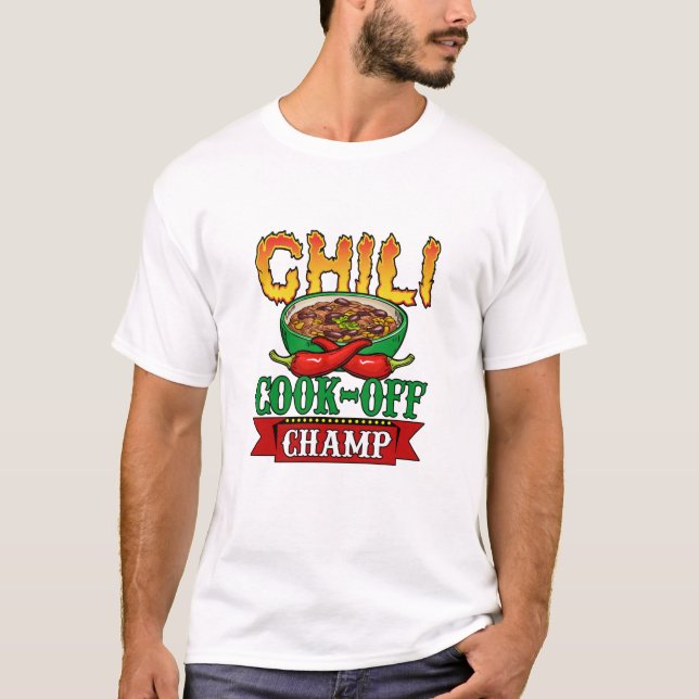 Camiseta Vencedor da competição Chili Cook Off Champ (Frente)