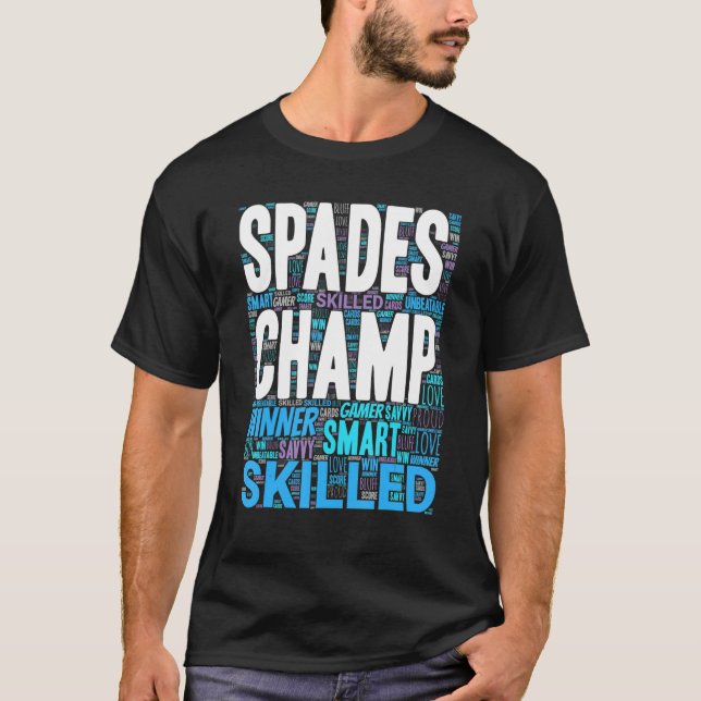 Camiseta Vencedor do jogo da placa Spades Player (Frente)