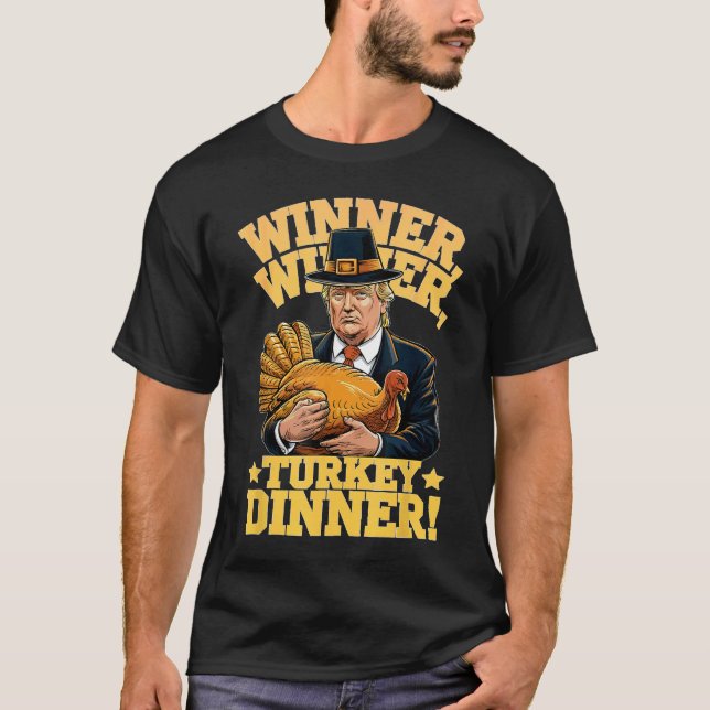 Camiseta Vencedor do Trump na Turquia Janta Ação de Graças (Frente)