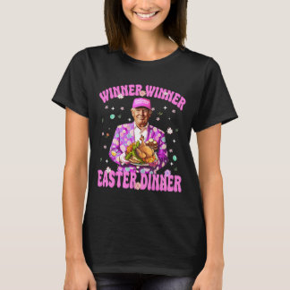 Camiseta vencedor vencedor jantar de Páscoa T coxa, retrô,