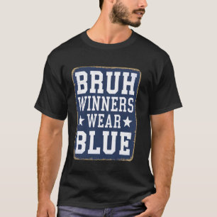 Camiseta Vencedores Azul Desgastado Roupas de Fã de Esporte