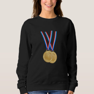 Camiseta Vencedores e Campeões - Medalhas Douradas engraçad