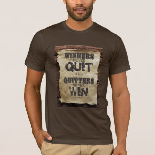 Camiseta vencedores nunca desistem e desistentes nunca ganh