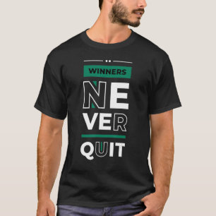 Camiseta Vencedores Nunca Desistem Frase Inspiradora de Em