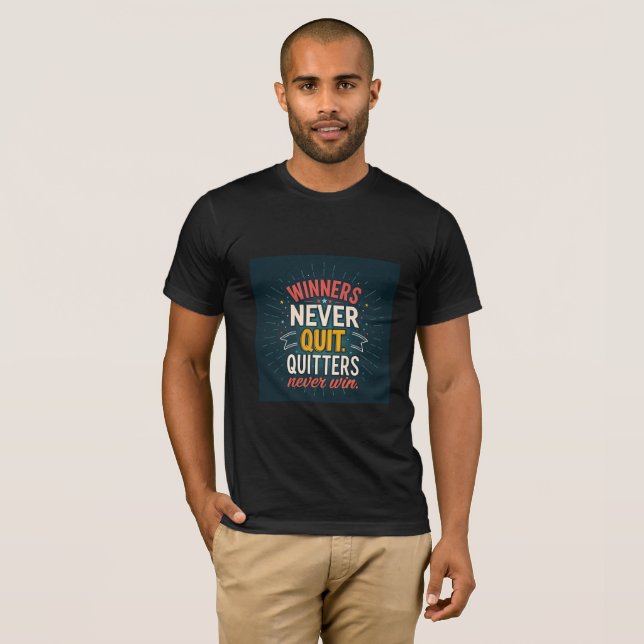 Camiseta Vencedores Nunca Desistem. Quem Desiste Nunca Venc (Frente Completa)