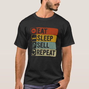 Camiseta Venda repetidamente a Retro 60s 70s com o Sleep