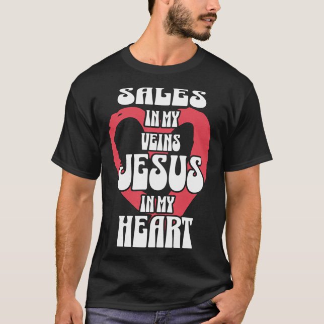 Camiseta Vendas em Minhas Veias Jesus em Meu Coração (Frente)