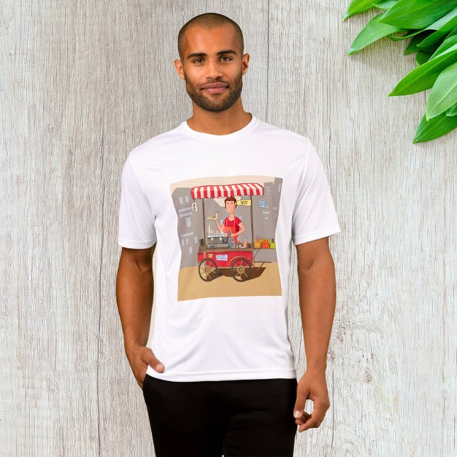Camiseta Vendedor de Comida de Rua Sorridente Carrinho de C (Criador carregado)