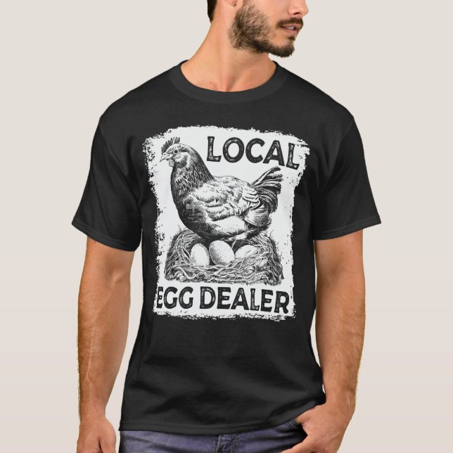 Camiseta Vendedor de Ovos Local Farmador de Fazendas de Gal (Frente)