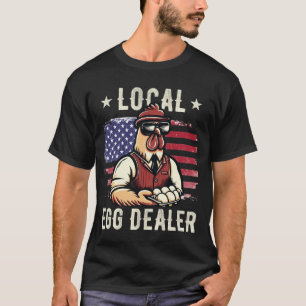 Camiseta Vendedor Local De Ovos 4 De Julho Bandeira America