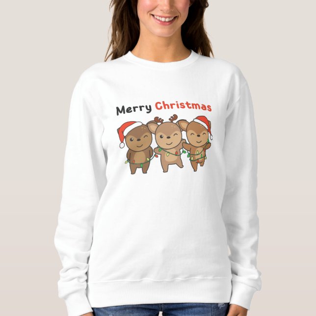 Camiseta Vendedores de natal, animais de estimação, cervo,  (Frente)