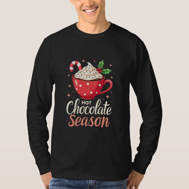 Camiseta Vendedores de Natal da estação de chocolate quente (Frente)