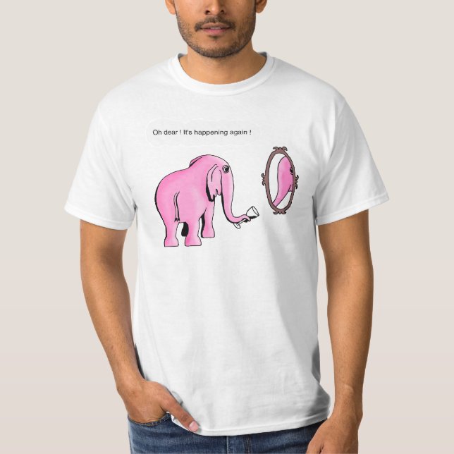 Camiseta vendo elefantes cor-de-rosa (Frente)