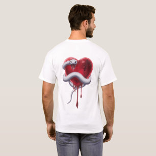 Camiseta Veneno Puro - Cobra Branca e Coração Sangrando