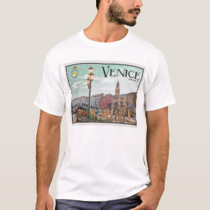 Camiseta Veneza - canal grande e ponte de Rialto