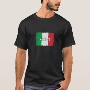 Camiseta Veneza Itália Cidade com Bandeira Italiana
