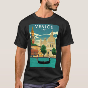Camiseta Veneza Itália Vintage Poster de viagens