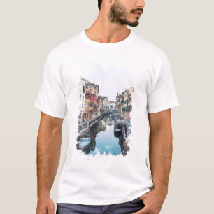 Camiseta Veneza Itália Watercolor Art