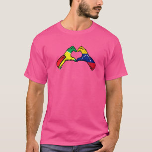 Camiseta Venezuela Bandeira da Guiana Coração da Venezuela