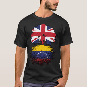 Camiseta Venezuela Bandeira das Raízes da Árvore Britânica 