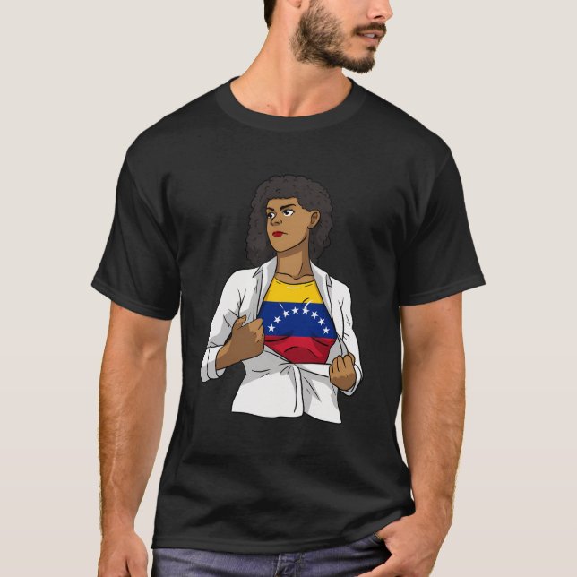 Camiseta Venezuela: Bandeira venezuelana hispânica Woma (Frente)