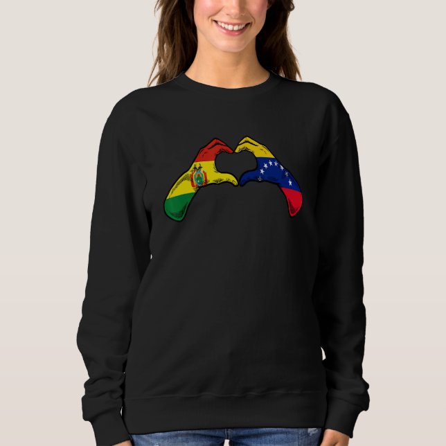 Camiseta Venezuela Bolivia Flag Venezuelan Bolivian Heart (Frente)