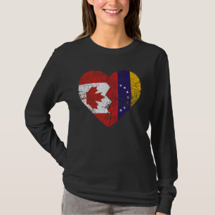 Camiseta Venezuela canadiana Flags Heart Canada Venezuela R