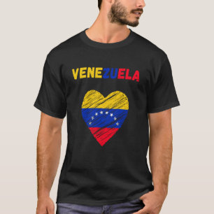 Camiseta Venezuela: Feriado de Bandeira Venezuela Coração v