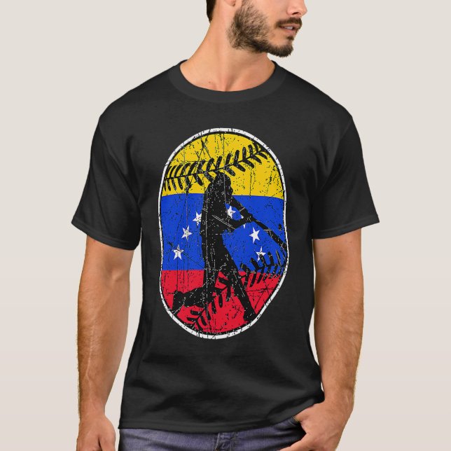 Camiseta Venezuela Flag Baseball Hitter Venezuelan Flag (Frente)