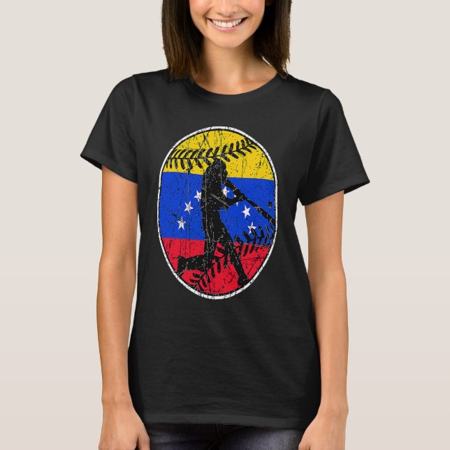 Camiseta Venezuela Flag Baseball Hitter Venezuelan Flag (Frente)
