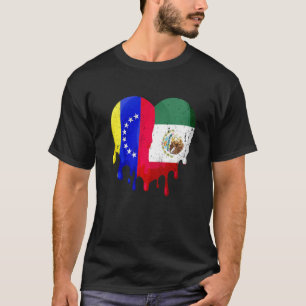 Camiseta Venezuela México Bandeira Coração Cidadão Crescido