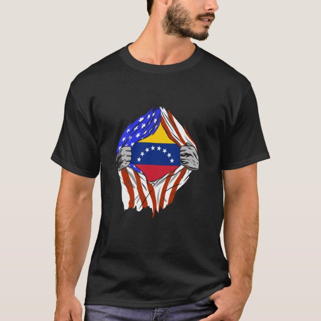 Camiseta Venezuela: Orgulho venezuelano EUA Roo venezuelano (Frente)