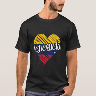 Camiseta Venezuela Por Homens Venezuela Sinalizador Cardíac
