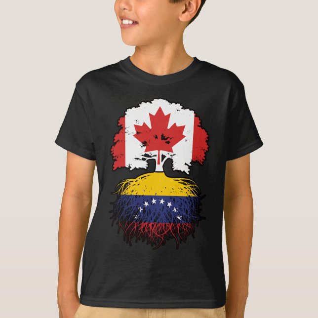 Camiseta Venezuela Raízes venezuelanas canadenses (Frente)