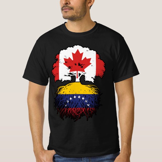 Camiseta Venezuela Raízes venezuelanas canadenses (Frente)