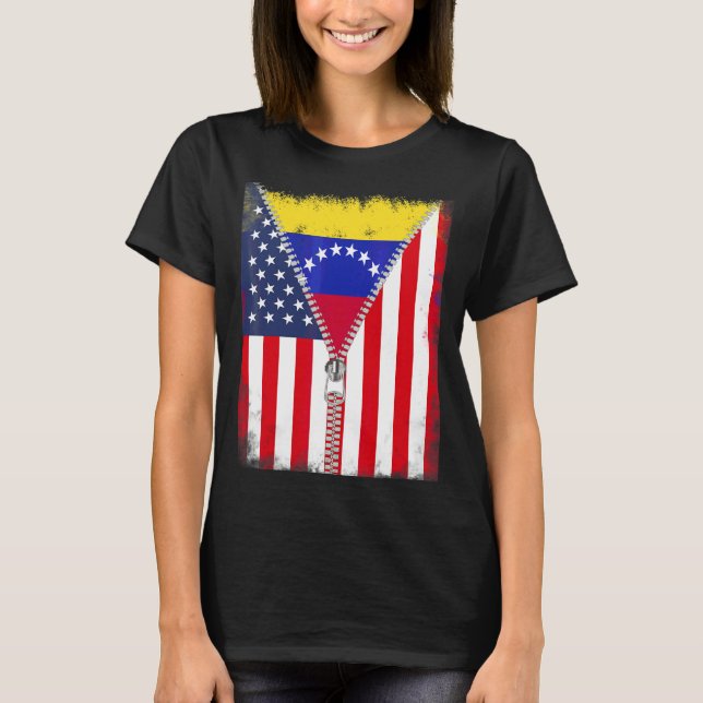 Camiseta Venezuela - Sinalizador Americano Zip (Frente)