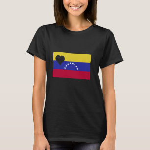 Camiseta Venezuela Sinalizador de Raízes do Coração Venezue