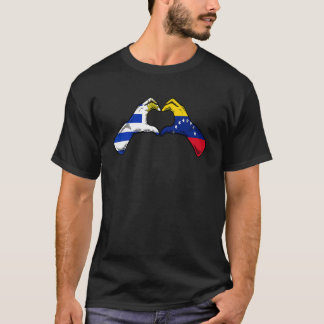 Camiseta Venezuela Uruguay Flag Venezuelan Uruguayan Heart