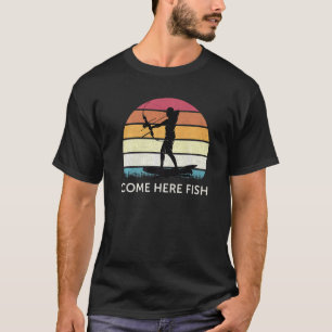 Camiseta Venha Aqui Arco De Peixes Pescar Seta De Vintage A