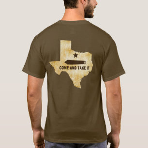 Camiseta Venha e pegue o emblema da bandeira no Texas