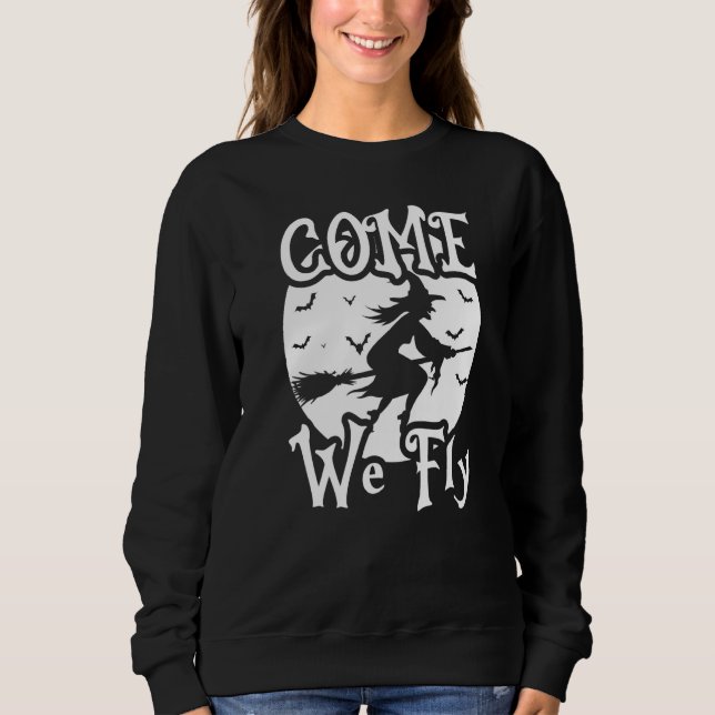 Camiseta Venha Nós Voamos Bruxa Voadora Halloween   (Frente)