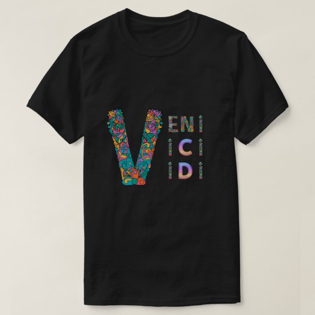 CAMISETA VENI, VIDI, VICI (Frente do Design)