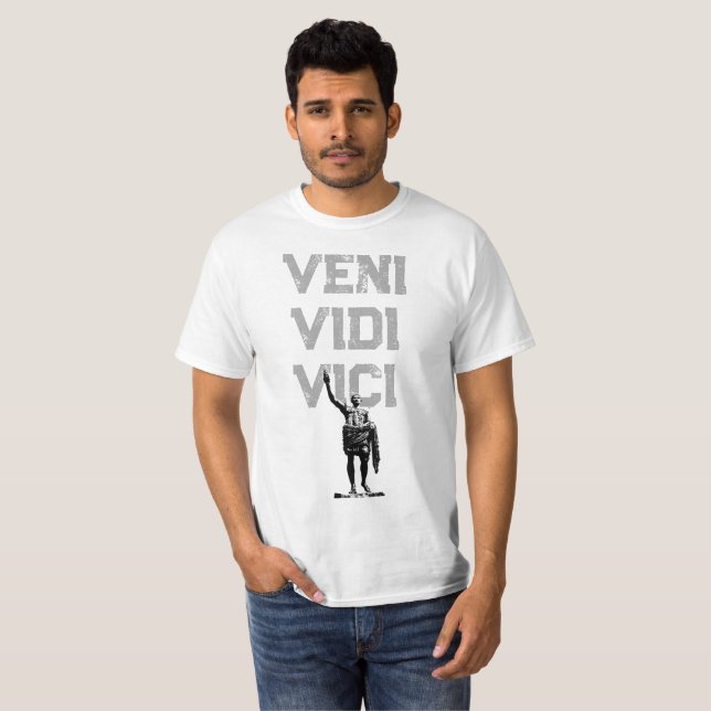 Camiseta Veni Vidi Vici Cita Motivação César Mens (Frente Completa)