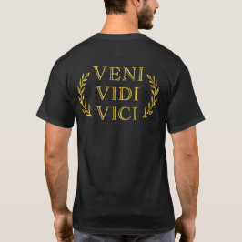 Camiseta Veni Vidi Vici em Faux Dourado Funny Antiquado