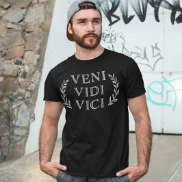 Camiseta Veni Vidi Vici em Faux Dourado Funny Antiquado