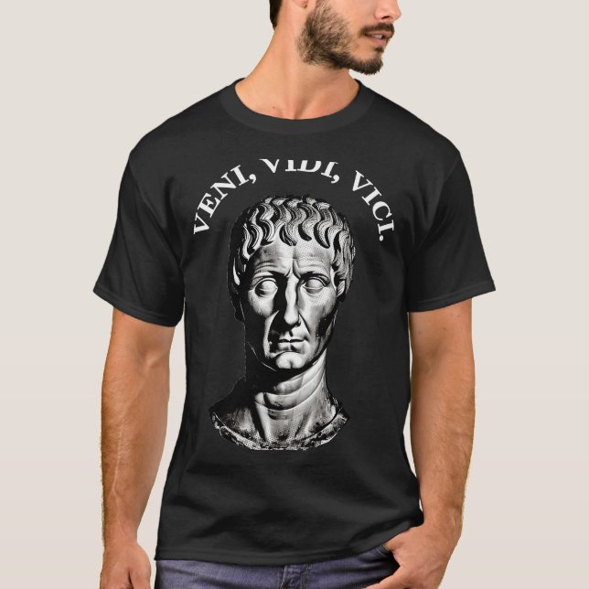 Camiseta Veni Vidi Vici Eu Vi Que Conquistei César Qu (Frente)