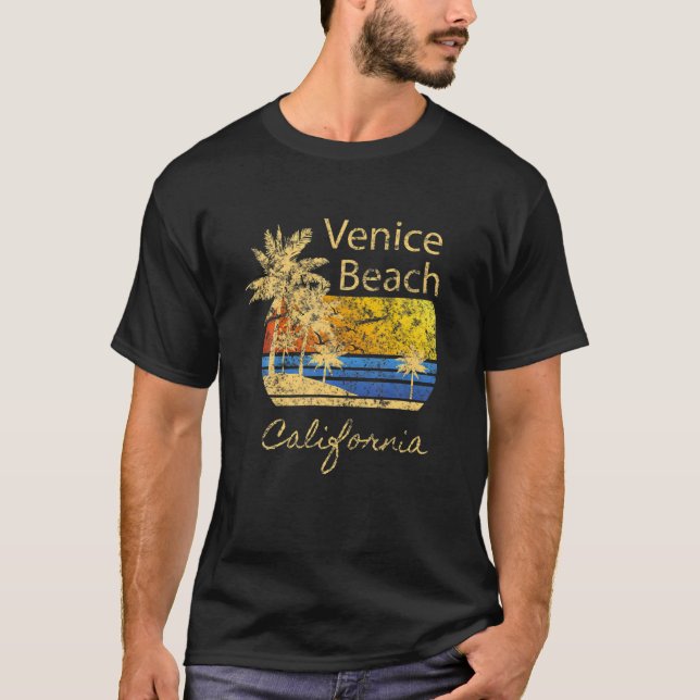Camiseta Venice Beach CA Sunset Novidade em desgosto (Frente)