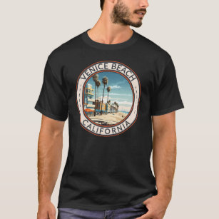 Camiseta Venice Beach California Boardwalk Viagem Art Retro