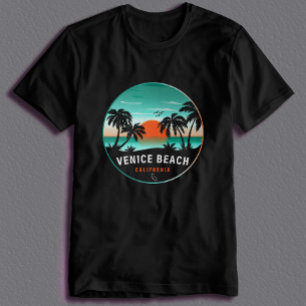 Camiseta Venice Beach California Retro Sunset Souvenirs 60s